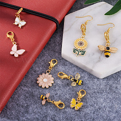 9 pz 9 stile lega smalto pendente decorazione&nbsp;HJEW-CD0001-01