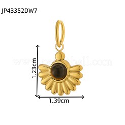 Anhänger aus Edelstahl 304 und Natursteinperlen&nbsp;STAS-OY009-30G