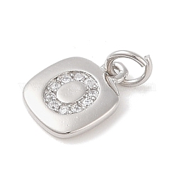 Placcatura a cremagliera in ottone micro pavé di ciondoli con zirconi chiari&nbsp;KK-E110-14P-O