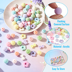 75 pièce de perles acryliques floquées&nbsp;OACR-TA0005-01