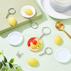 Kit fai da te per realizzare portachiavi in imitazione di omurice&nbsp;DIY-OC0009-36