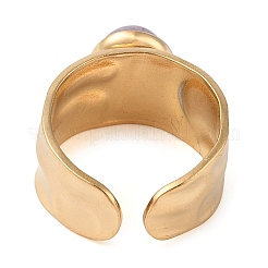 Anelli ovali con ametista naturale&nbsp;RJEW-Z057-12G-09