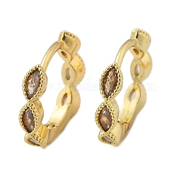 Latón micro pavimenta circonio cúbico pendientes de aro huggie&nbsp;EJEW-K083-34G-B