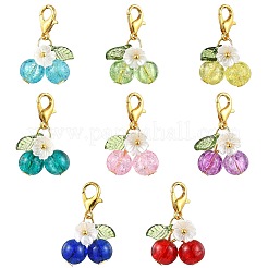 8 pièce de décorations suspendues en verre de cerisier de 8 couleurs&nbsp;HJEW-JM02716