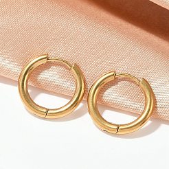 Boucles d'oreilles créoles en acier inoxydable 202&nbsp;EJEW-F111A-16mm-G