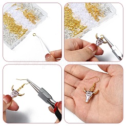 200pcs 2 crochets de boucle d'oreille en laiton de couleur&nbsp;KK-YW0002-30