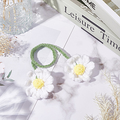 Blume handgefertigt gewebte Wollgarn Anhänger Dekorationen für Auto hängende Ornamente&nbsp;HJEW-WH20004-11B