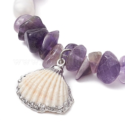 3 Stück 3-teiliges Charm-Armband-Set mit natürlichen Muscheln&nbsp;BJEW-TA00396