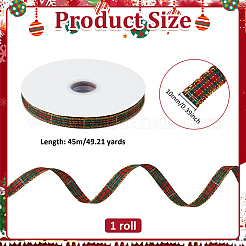 1 Rolle rot und grün kariertes Weihnachtsband aus Polycotton&nbsp;OCOR-PH0007-29B