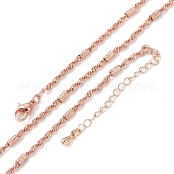 Colliers en laiton avec chaînes de Singapour pour femmes&nbsp;NJEW-D302-38RG