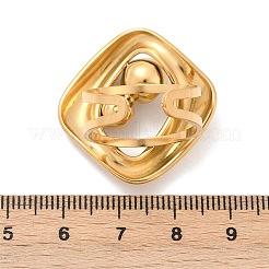 304 Edelstahl mit verstellbaren Manschettenringen aus Kunststoffperlen&nbsp;RJEW-Z093-02G