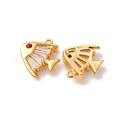 Pendentifs avec zircon cubiques à micro-pavés en laiton&nbsp;KK-K382-41G