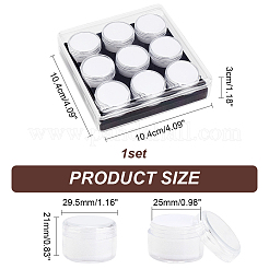9 fentes mini pots de perles ronds en plastique pour bijoux avec dessus à vis avec velours à l'intérieur&nbsp;AJEW-WH0472-42A