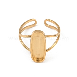 Componenti per anello a polsino in acciaio inossidabile 304 placcato oro 18k&nbsp;STAS-A191-12D-G