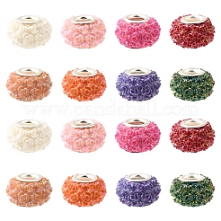 32 stücke 8 farben ab farbe harz rose blume europäischen perlen&nbsp;RESI-FS0002-04