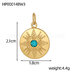 Pendentifs en acier inoxydable 304 avec zircones cubiques&nbsp;STAS-OY004-98G
