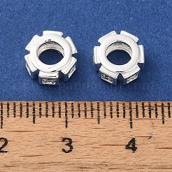 Perline europee con placcatura in ottone e pavé di zirconi trasparenti&nbsp;KK-M285-17S