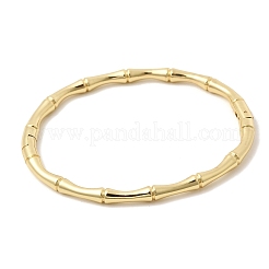 Bambus-Messing-Armreifen mit Scharnierverschluss für Damen&nbsp;BJEW-H639-05B-G