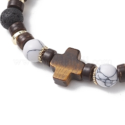 4 bracelet extensible en howlite synthétique&nbsp;BJEW-JB13448