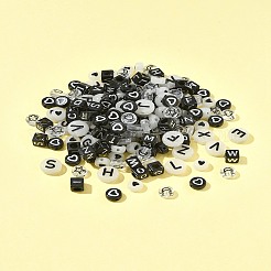 200 Stück undurchsichtige schwarze Acrylperlen&nbsp;MACR-FS0001-86
