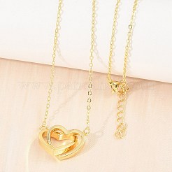 Collane con ciondolo a forma di cuore in ottone per coppie&nbsp;KK-CBA4547-07G