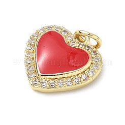 Pendenti in zirconi cubici trasparenti in micro pavè di ottone&nbsp;KK-H255-08G-03