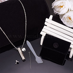 Collier pour cendres en forme de colonne en acier inoxydable 304&nbsp;DIY-TA0010-07E