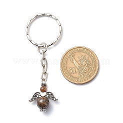 Llavero con colgante de ángel con cuentas de piedras preciosas naturales&nbsp;KEYC-JKC00387