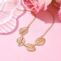 Colliers à pendentif en laiton à feuilles creuses&nbsp;NJEW-TA00135