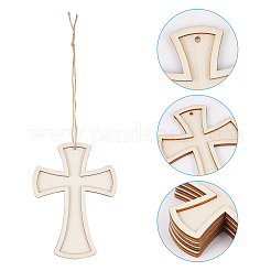15 Stück 3 Stile unbehandelte Holzkreuzanhänger&nbsp;WOOD-AR0001-31