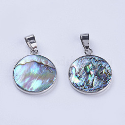 Abalone Muschel / Paua Muschel Anhänger&nbsp;SSHEL-L008-04P
