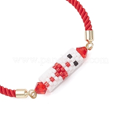 Braccialetti scorrevoli natalizi fatti a mano con perline di vetro&nbsp;BJEW-MZ00226-03