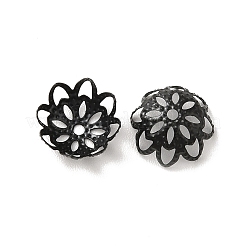 Ionenplattierung (IP) 304 Edelstahl Blume Phantasie Perlenkappen&nbsp;STAS-G085-16EB