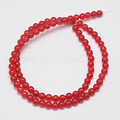 Chapelets de perles en jade de malaisie naturelle et teinte&nbsp;X-G-A146-4mm-A02