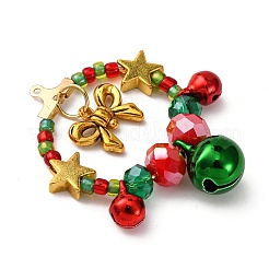 Pendentifs couronne de Noël en perles de verre&nbsp;PALLOY-MZ00782-01