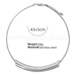 Colliers à chaîne serpent ronde en tube incurvé en acier inoxydable 304 pour femmes&nbsp;FS-WG91F2E-01