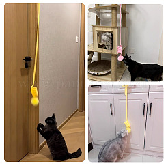 3 Stück Katzenspielzeug mit Federball aus Stoff und Eisen in 3 Farben&nbsp;AJEW-TA0002-21