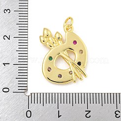 Placage de rack en laiton pavé de pendentifs en zircone cubique colorée&nbsp;KK-Z048-05G