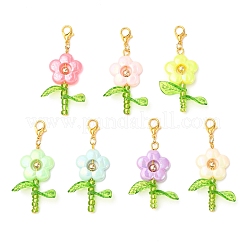 Décorations de pendentifs en acrylique à fleurs&nbsp;HJEW-JM04160