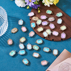 40 pendentif en strass de verre de couleur mixte en alliage plaqué UV de 2 couleurs&nbsp;FIND-PJ0001-41
