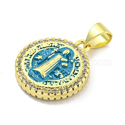 Porte micro ouvrent pendentifs zircone cubique en laiton de placage&nbsp;KK-B091-22G-06