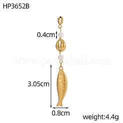 Anhänger aus Edelstahl 304 und Muschelperlen&nbsp;STAS-OY013-50G