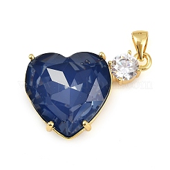 Pendentifs avec zircon cubiques à micro-pavés en laiton&nbsp;KK-B150-29G-01