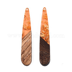 Pendenti in resina trasparente e legno di noce&nbsp;RESI-S389-039A-B04