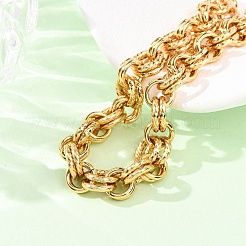 Bracciali con catene a maglie doppie intrecciate in acciaio inossidabile 304 per donna&nbsp;BJEW-G780-06G-02