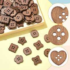100 bouton en bois à 2 trous&nbsp;BUTT-FS0001-01B