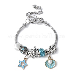 Set di braccialetti con ciondoli di perline europee a tema oceano per donna&nbsp;BJEW-JB11587-01