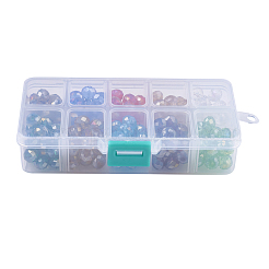 Fili di perline in vetro placcato per 10 colore&nbsp;EGLA-JP0001-02-10x7mm
