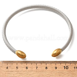 Bracelets manchettes en acier inoxydable 304&nbsp;BJEW-C091-02A-GP