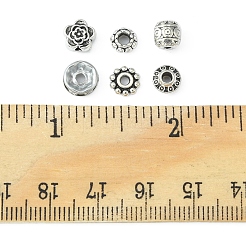 255 Stück 6-teilige Distanzperlen aus Eisen mit Strass und Legierung im tibetischen Stil&nbsp;DIY-FS0004-07
